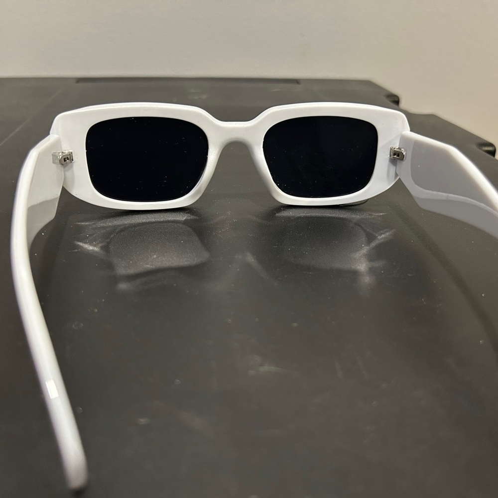 White Rectangular Sunglasses - image 5